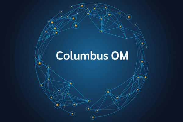 product name on an abstract blue and yellow background