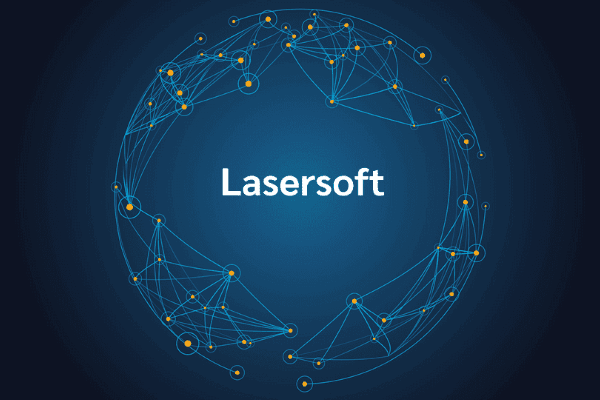 product name on an abstract blue and yellow background