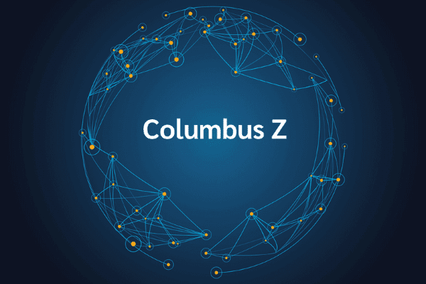 product name on an abstract blue and yellow background