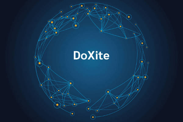 product name on an abstract blue and yellow background